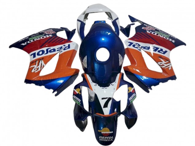 2002-2013 Honda VFR 800 Motorcycle Fairings - White Orange Blue Repsol UK