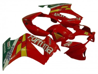 2002-2013 Honda VFR 800 Motorcycle Fairings - Red Yellow Green Fortuna Castrol Valsir 33 UK
