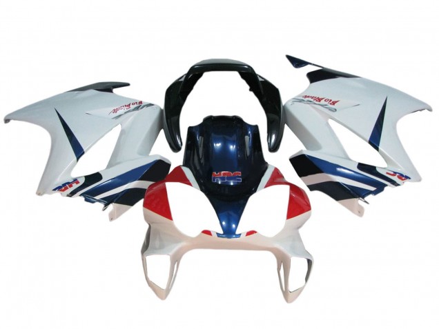 2002-2013 Honda VFR 800 Motorcycle Fairings - White Red Dark Blue HRC UK