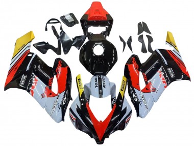 2004-2005 Honda CBR1000RR Motorcycle Fairings - Yellow Red White Glossy Red Bull Repsol HRC UK