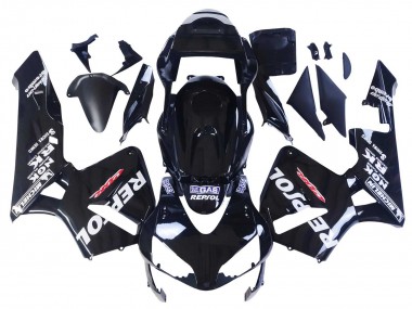 2003-2004 Honda CBR600RR Motorcycle Fairings - Glossy Black White Repsol UK