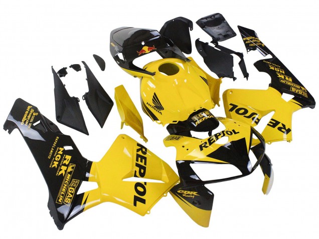 2005-2006 Honda CBR600RR Motorcycle Fairings - Yellow Black Repsol UK