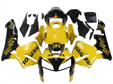 2005-2006 Honda CBR600RR Motorcycle Fairings - Yellow Black Repsol UK
