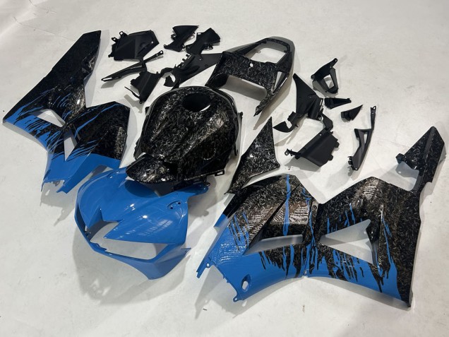 2009-2012 Honda CBR600RR Motorcycle Fairings - Black Forged Carbon Fiber Blue UK