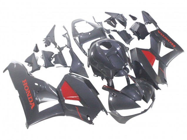 2013-2023 Honda CBR600RR Motorcycle Fairings - Black Carbon Fiber Red UK