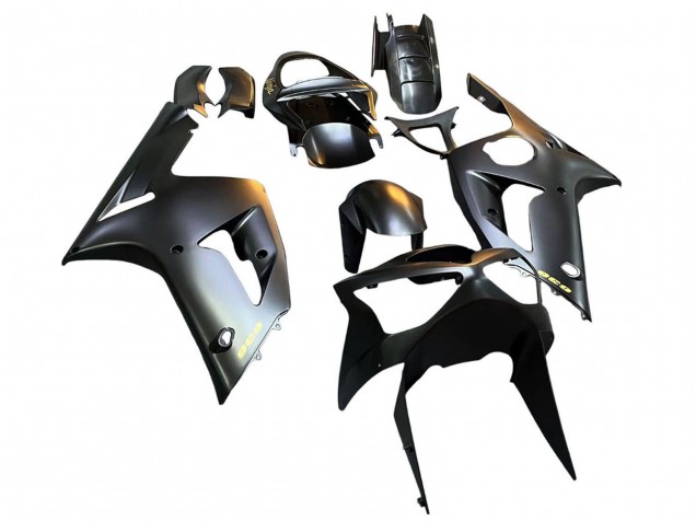 2003-2004 Kawasaki ZX6R Motorcycle Fairings - Matte Black Gold 636 UK