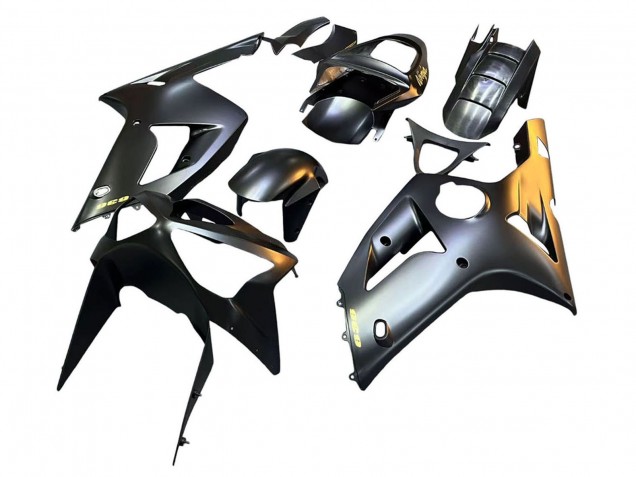 2003-2004 Kawasaki ZX6R Motorcycle Fairings - Matte Black Gold 636 UK