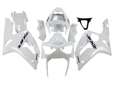 2003-2004 Kawasaki ZX6R Motorcycle Fairings - White Black Decals UK