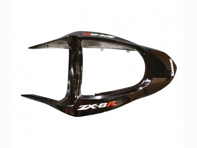 2003-2004 Kawasaki ZX6R Motorcycle Fairings - Glossy Black Red Flame UK