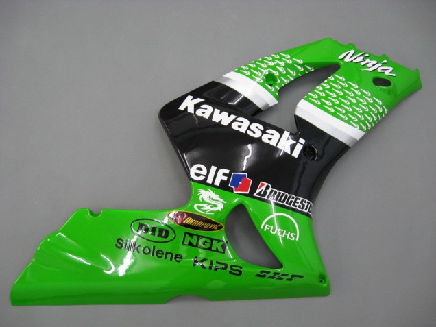 2003-2004 Kawasaki ZX6R Motorcycle Fairings - Green White Black Elf Bridgestone UK