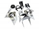 2003-2004 Kawasaki ZX6R Motorcycle Fairings - White Black Motul Lucky Strike UK
