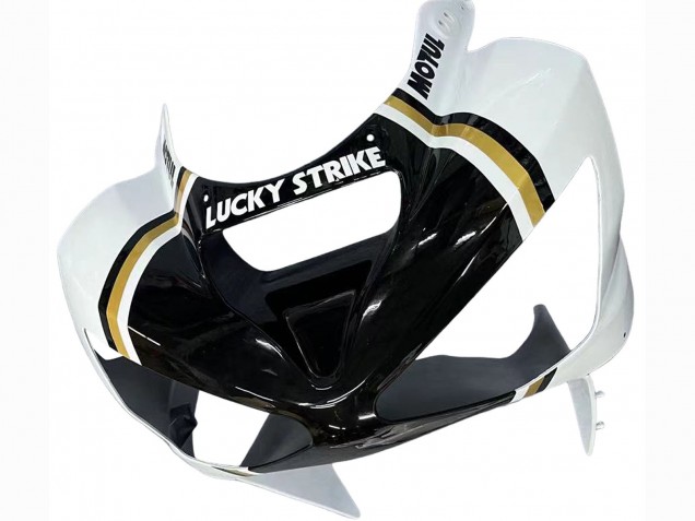 2003-2004 Kawasaki ZX6R Motorcycle Fairings - White Black Motul Lucky Strike UK