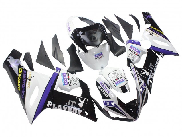 2005-2006 Kawasaki ZX6R Motorcycle Fairings - White Purple Black Rizoma Playboy DENSO UK