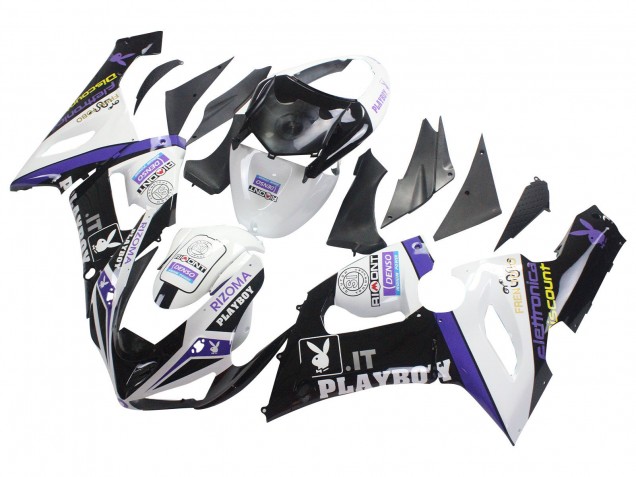 2005-2006 Kawasaki ZX6R Motorcycle Fairings - White Purple Black Rizoma Playboy DENSO UK