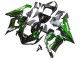 2005-2006 Kawasaki ZX6R Motorcycle Fairing - Glossy Black Green Flame UK