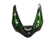 2005-2006 Kawasaki ZX6R Motorcycle Fairing - Glossy Black Green Flame UK