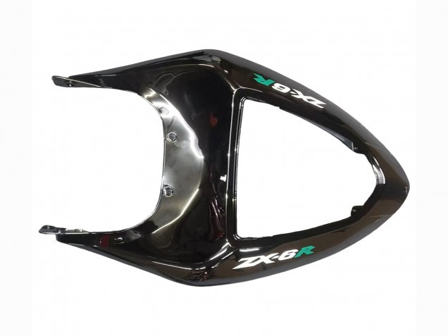 2005-2006 Kawasaki ZX6R Motorcycle Fairing - Glossy Black Green Flame UK