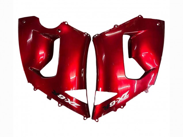 2005-2006 Kawasaki ZX6R Motorcycle Fairings - Red Black UK