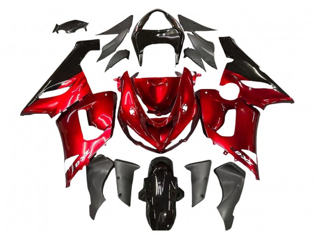 2005-2006 Kawasaki ZX6R Motorcycle Fairings - Red Black UK
