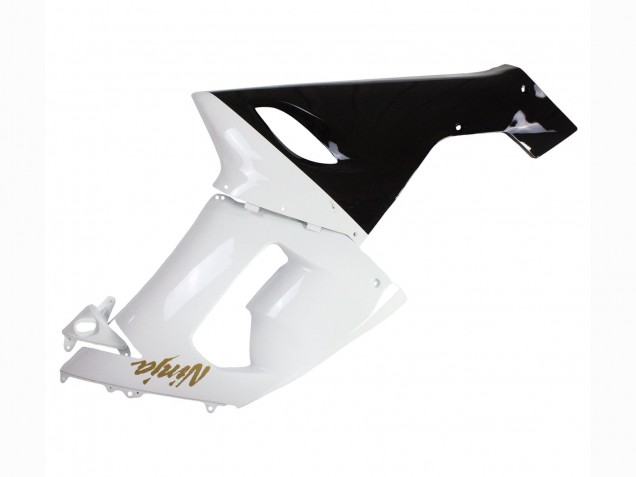 2005-2006 Kawasaki ZX6R Motorcycle Fairings - White Black Gold Ninja UK