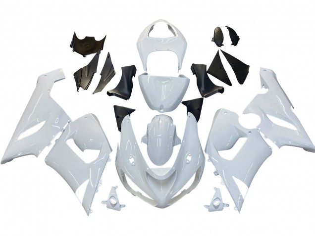 2005-2006 Kawasaki ZX6R Motorcycle Fairings - White UK