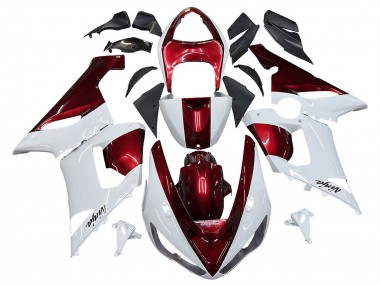 2005-2006 Kawasaki ZX6R Motorcycle Fairings - White Red UK