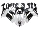 2007-2008 Kawasaki ZX6R Motorcycle Fairings - Black White Ninja UK