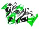 2009-2012 Kawasaki ZX6R Motorcycle Fairings - Green Glossy Black UK