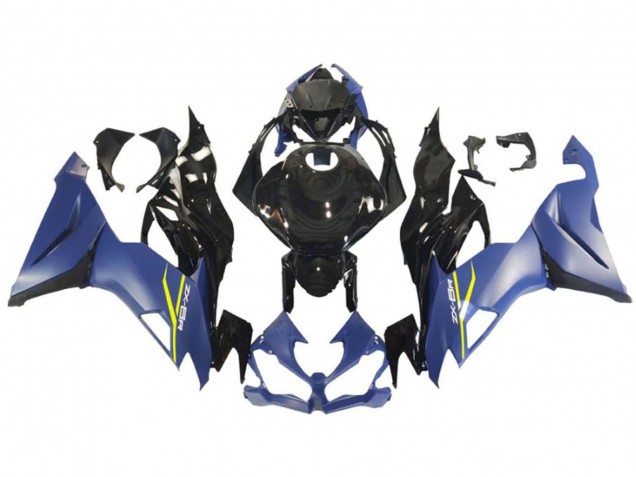2009-2012 Kawasaki ZX6R Motorcycle Fairing - Blue Glossy Black Yellow UK