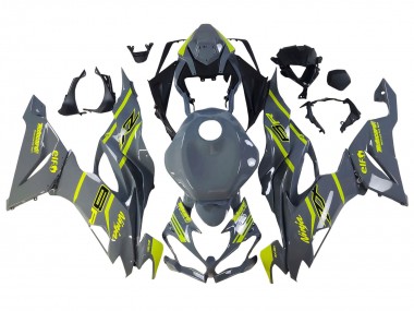 2019-2022 Kawasaki ZX6R Motorcycle Fairings - Nardo Grey Yellow UK