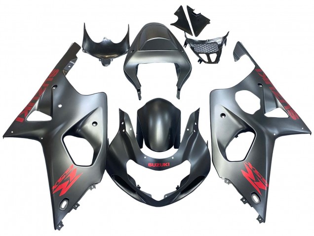 2000-2002 Suzuki GSXR1000 Motorcycle Fairings - Matte Grey Red Decal UK