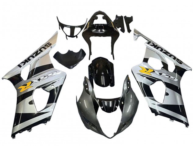 2003-2004 Suzuki GSXR 1000 Motorcycle Fairings - Glossy Black Silver Grey Yellow UK