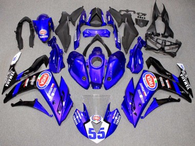 2015-2018 Yamaha YZF R3/R25 Motorcycle Fairings - Blue White Black ENEOS 55 UK