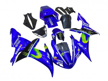 2002-2003 Yamaha YZF 1000 R1 Motorcycle Fairings - Blue Black Green MoviStar ENEOS Monster UK