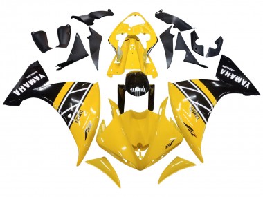 2009-2011 Yamaha YZF 1000 R1 Motorcycle Fairing Kits - Yellow White Black Stripe UK