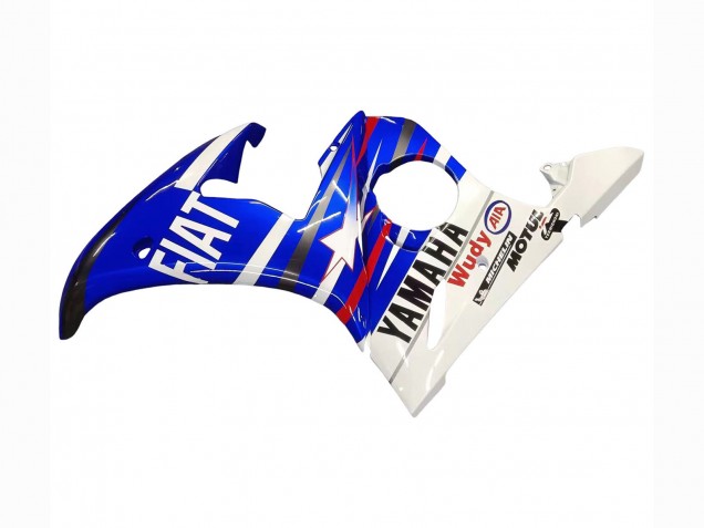 2006-2009 Yamaha YZF R6S Motorcycle Fairings - White Blue Fiat Motul Kastinee UK