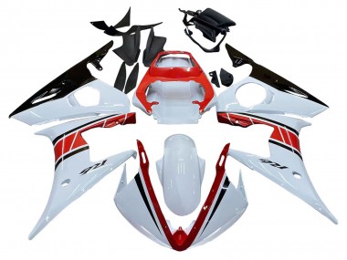2006-2009 Yamaha YZF R6S Motorcycle Fairings - White Red Glossy Black UK