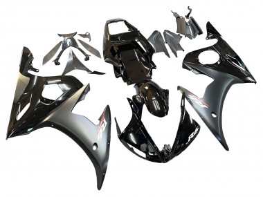 2006-2009 Yamaha YZF R6S Motorcycle Fairings - Glossy Black Matte Black Gold Chameleon UK