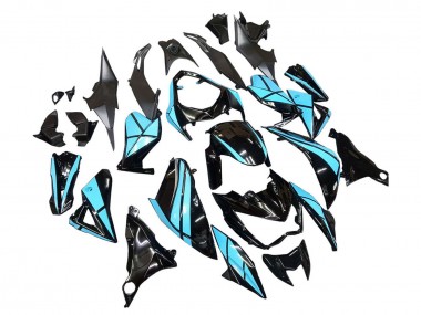 2013-2018 Kawasaki Z800 Motorcycle Fairings - Light Blue Glossy Black UK