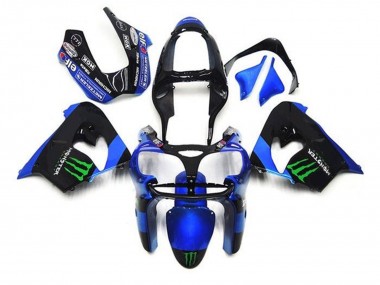 2002-2003 Kawasaki ZX9R Motorcycle Fairings - Blue Black Green Monster UK