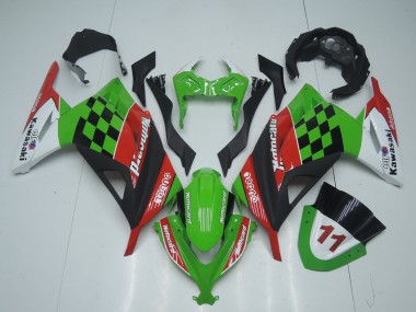 2013-2024 Kawasaki EX300 Motorcycle Fairings - Green White Red Black Motocard UK