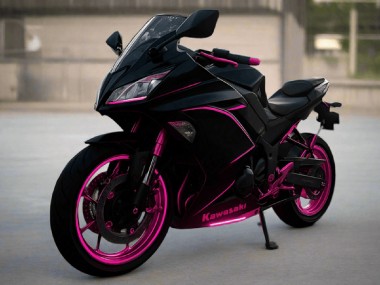 2017-2019 Kawasaki Ninja 650 EX650 Motorcycle Fairings - Glossy Black Pink Stripe UK