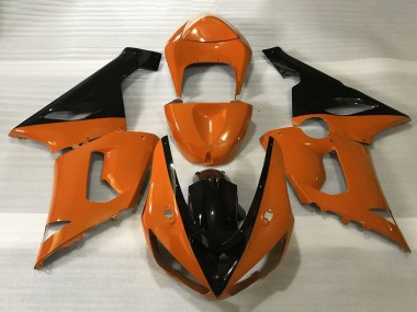 2005-2006 Kawasaki ZX6R Motorcycle Fairings - Orange Black UK