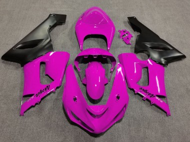 2005-2006 Kawasaki ZX6R Motorcycle Fairings - Pink Matte Black UK