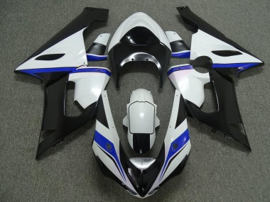 2005-2006 Kawasaki ZX6R Motorcycle Fairings - White Black Blue UK