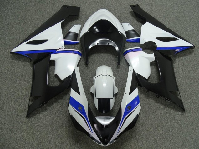 2005-2006 Kawasaki ZX6R Motorcycle Fairings - White Black Blue UK