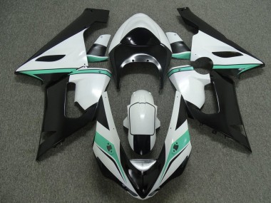 2005-2006 Kawasaki ZX6R Motorcycle Fairings - White Black Green UK