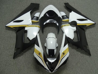 2005-2006 Kawasaki ZX6R Motorcycle Fairings - White Black Yellow UK