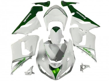 2005-2006 Kawasaki ZX6R Motorcycle Fairings - White Green UK