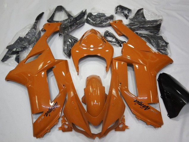 2007-2008 Kawasaki ZX6R Motorcycle Fairing - Orange Black UK
